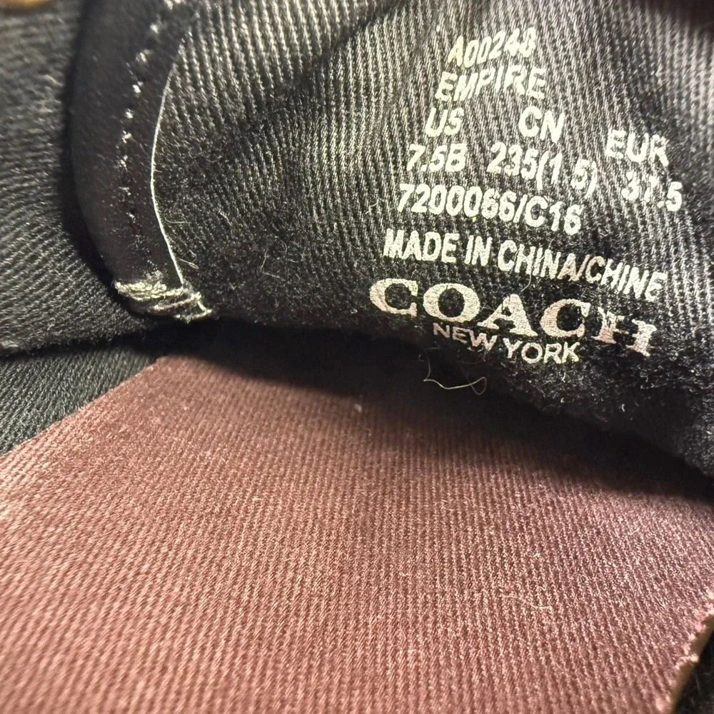 Coach Empire Sneakers Women 7.5B Signature Monogram Black‎ Designer Streetwear